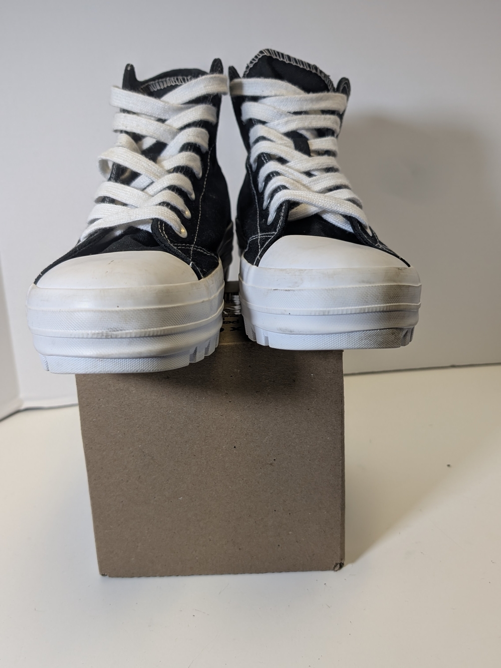 No Boundaries Black and White High-Top Platform Sneakers - Picture 5 of 8